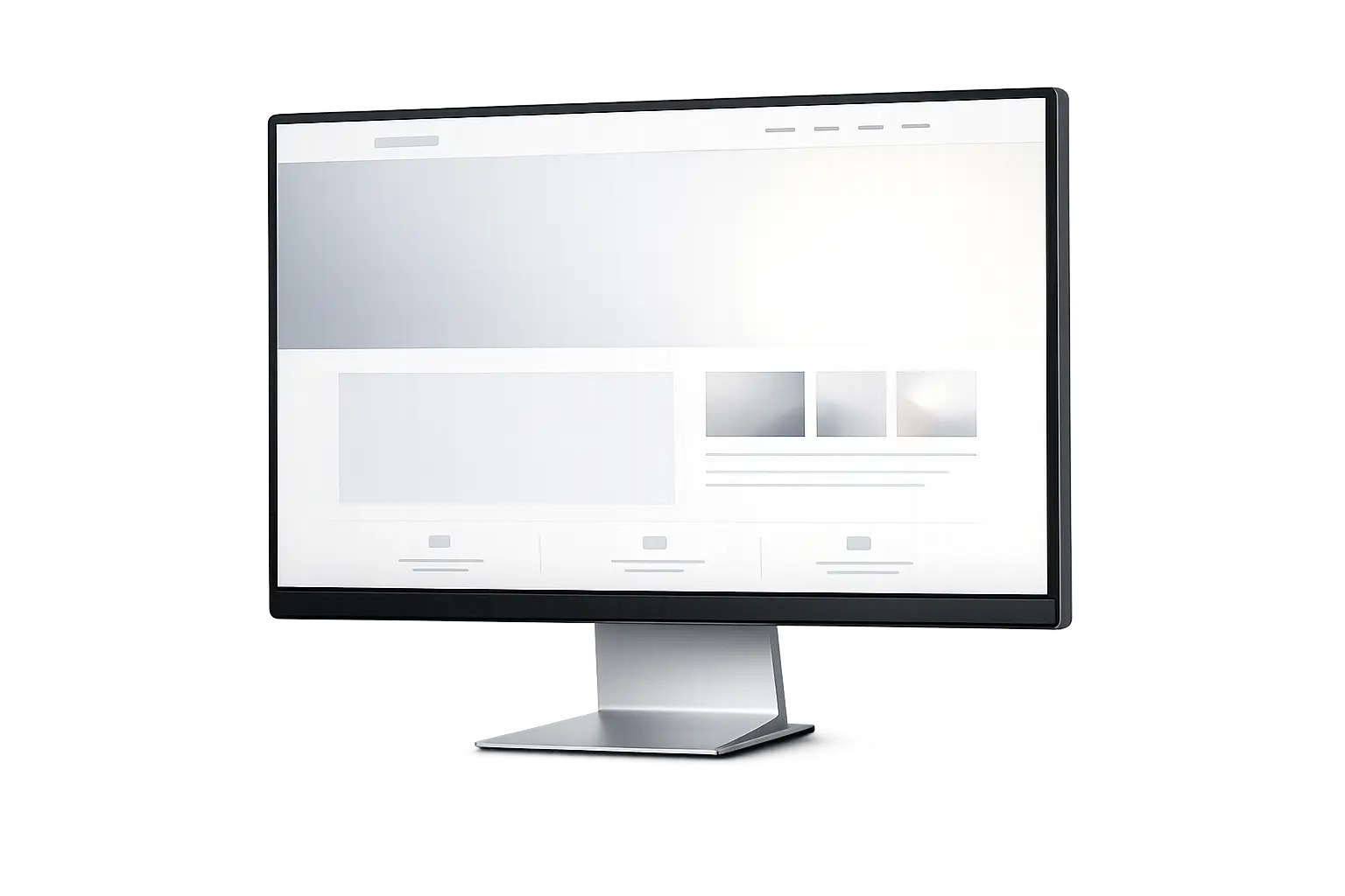 Monitor com interface representando criação de sites